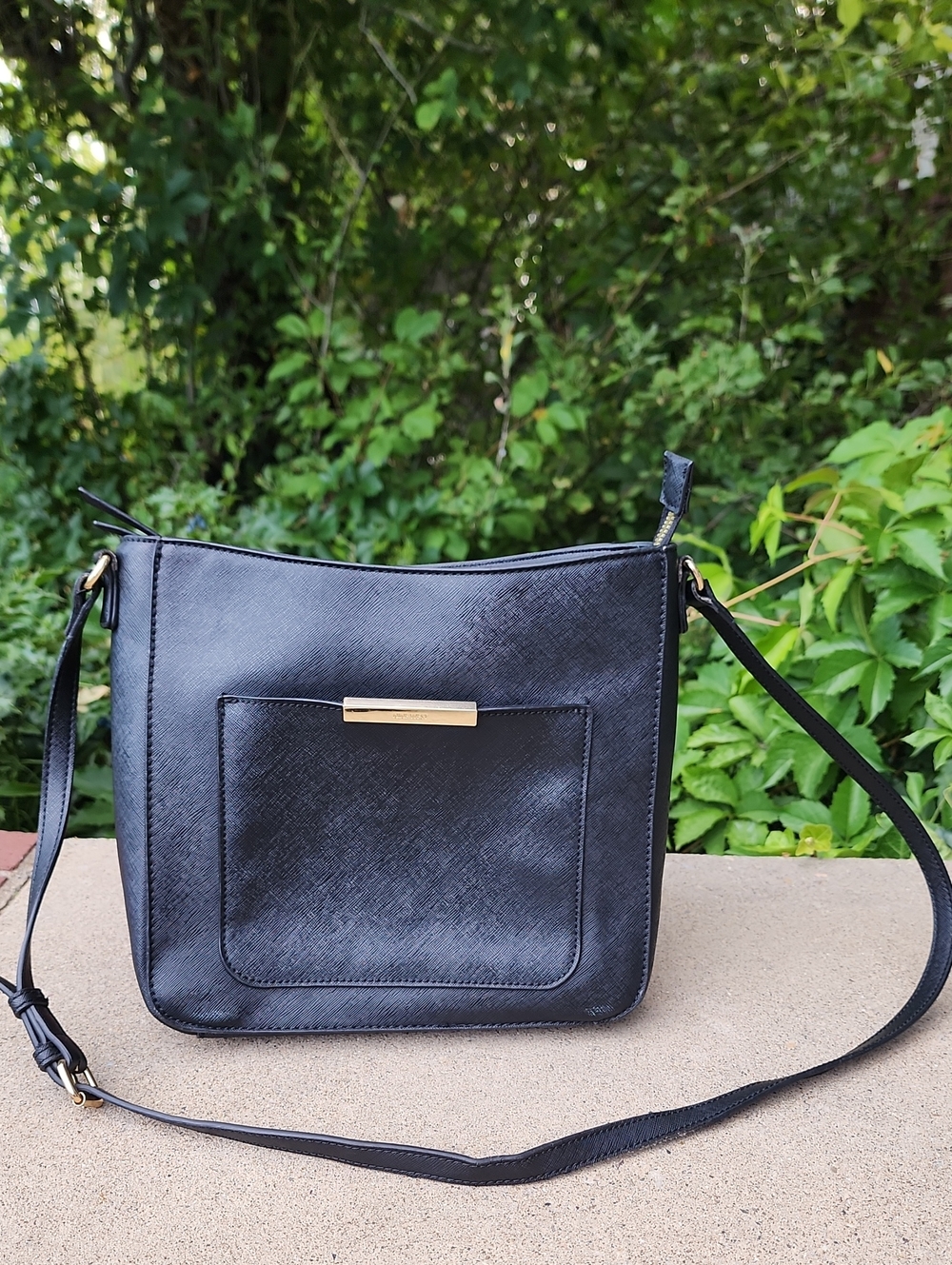 Nine West Classic Black Crossbody Bag with Front Pocket